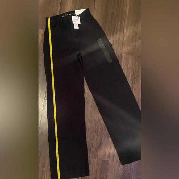 AE Dreamy Drape Woven Super High-Waisted Baggy Wide-Leg Pant - Black NWT - Picture 14 of 14